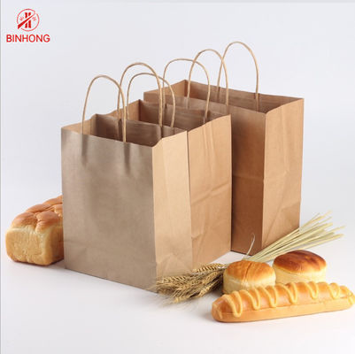 Sac de papier fait sur commande de Logo Brown Flexo Printing Kraft