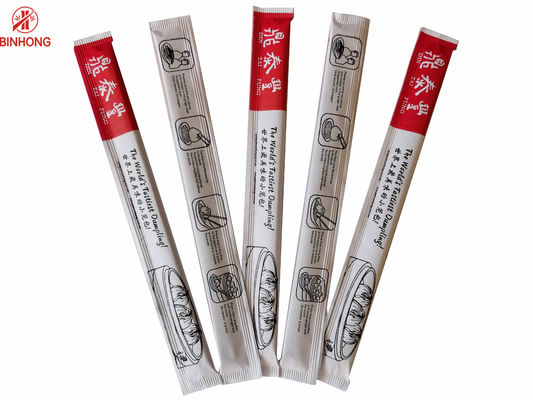 Baguettes en bambou 21cm chinoises jetables ISO9001 avec le plein emballage de papier