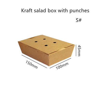 Le papier d'emballage de salade emportent jetable Microwavable de boîte avec des poinçons