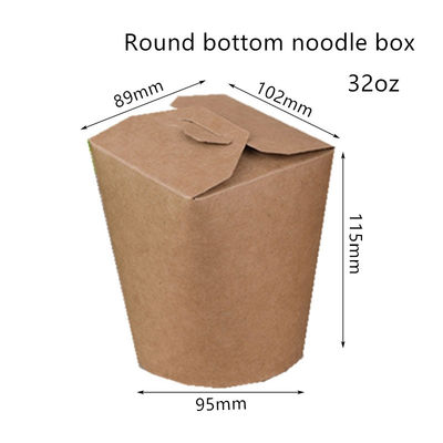 boîte jetable à nouille de 16oz 26oz 32oz avec le fond rond
