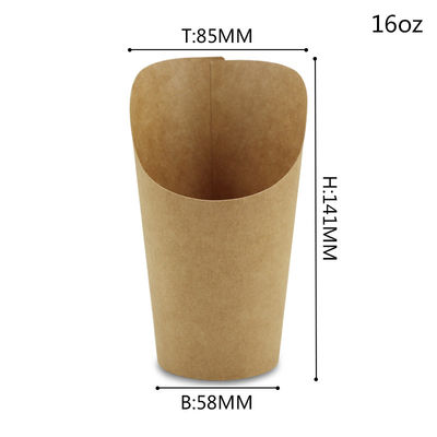 Tasse à simple face jetable de papier d'emballage de scoop pour des puces de pommes frites