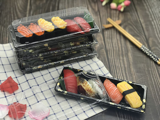 Sushi en plastique Tray Food Grade Disposable de couvercle transparent