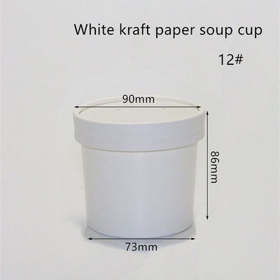 conteneurs à emporter blancs d'Eco de papier de 12oz 16oz 320gsm emballage