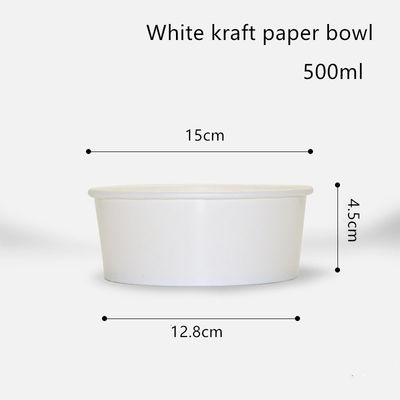 cuvette blanche jetable de papier de 500ml 750ml 1000ml 1300ml emballage pour la salade