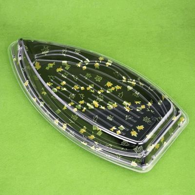Plateau en plastique jetable recyclable de sashimi de sushi