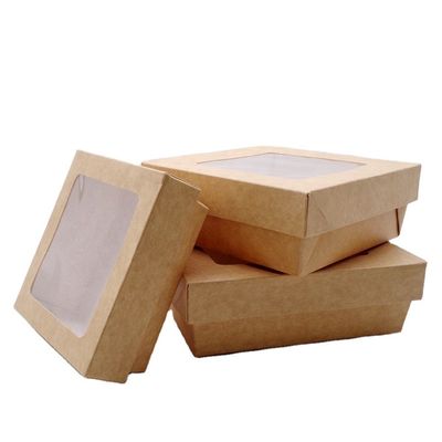 Boîte rapide à emporter d'emballage alimentaire de Papier d'emballage avec la fenêtre claire