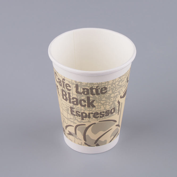 tasse de papier jetable 12oz adaptée aux besoins du client pour les boissons chaudes et les boissons froides