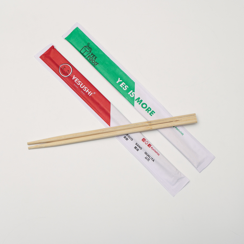 Pack de manchons en papier Bambou et papier de bois imprimé Baguettes Tensoge Twins rondes