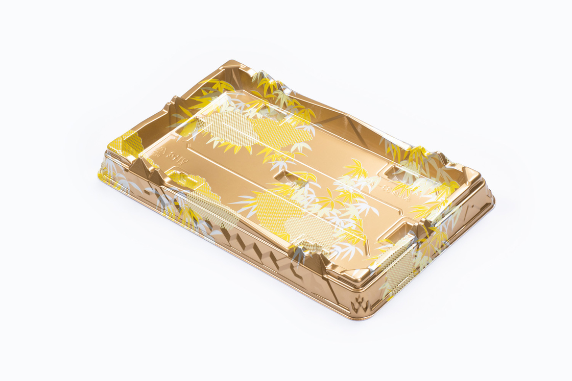 Plateaux de sushis avec couvercle pour les plats à emporter et les desserts Pet jetable avec boîte à pâtisserie couverture