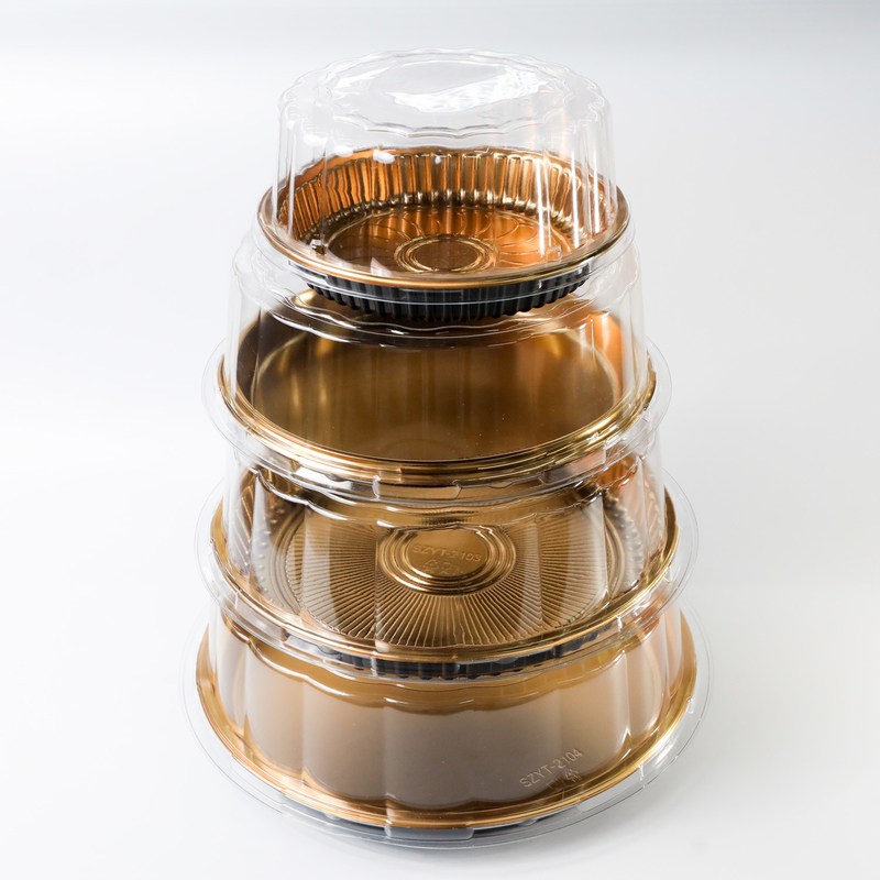 Boîte de sushi en plastique PE en gros avec couvercle, boîte à gâteaux, contenant en plastique rond