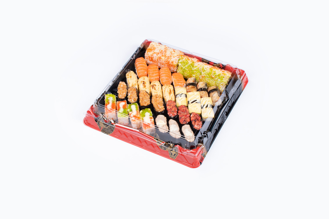 Plateau de sushis avec couvercle transparent Bento à usage unique Bouteille de sushis à emporter Boîte à emporter