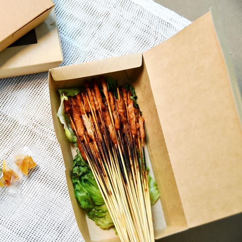 Cheap wholesale customized stylish luxury 5 compartment takeaway food box kraft paper packaging box paper food box