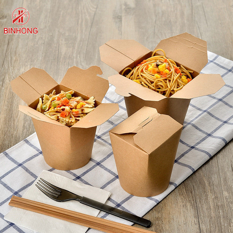 Conteneurs de papier jetables de vernis brillant d'emballage alimentaire de Customzied