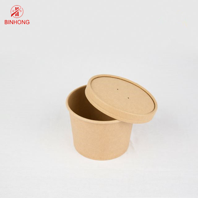 Conteneurs 16oz de papier jetables écologiques avec le couvercle