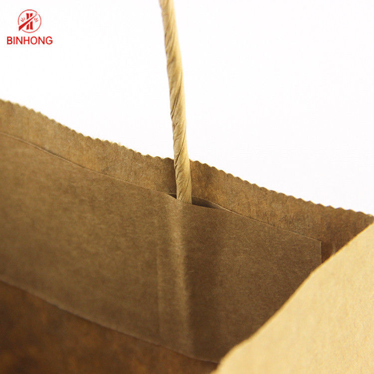 Sac de papier fait sur commande de Logo Brown Flexo Printing Kraft