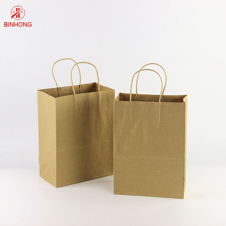 Sac de papier fait sur commande de Logo Brown Flexo Printing Kraft