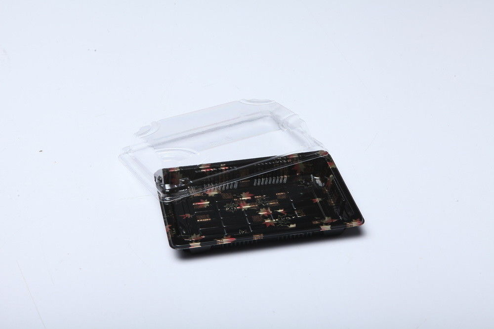 Plateau en plastique jetable à emporter japonais de conteneur de boîte à sushi