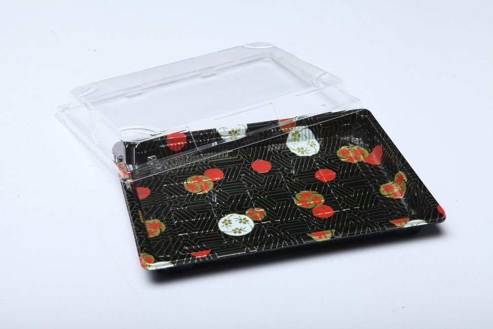 Plateau en plastique jetable à emporter japonais de conteneur de boîte à sushi