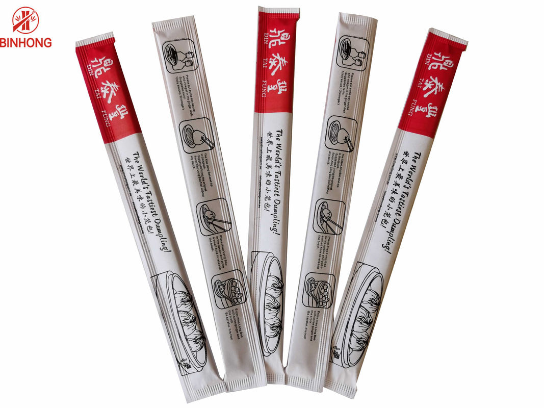Baguettes en bambou 21cm chinoises jetables ISO9001 avec le plein emballage de papier