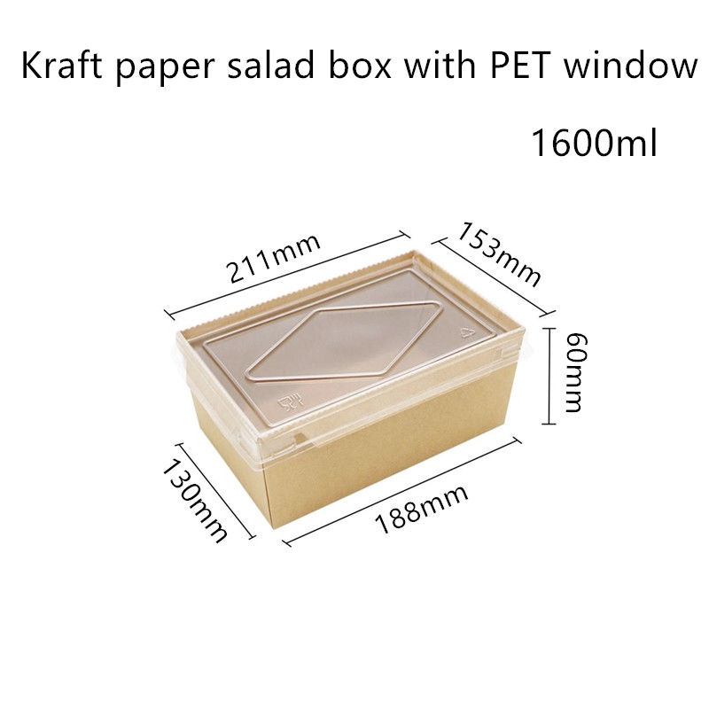 Conteneurs de nourriture jetables de papier d'emballage de couvercle d'ANIMAL FAMILIER 2100 1600 1400ml