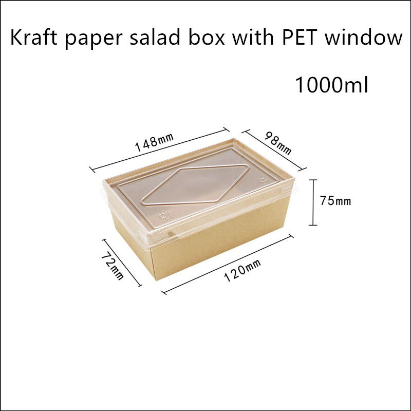 Conteneurs de nourriture jetables de papier d'emballage de couvercle d'ANIMAL FAMILIER 2100 1600 1400ml