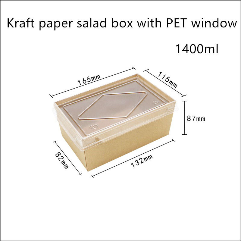 Conteneurs de nourriture jetables de papier d'emballage de couvercle d'ANIMAL FAMILIER 2100 1600 1400ml