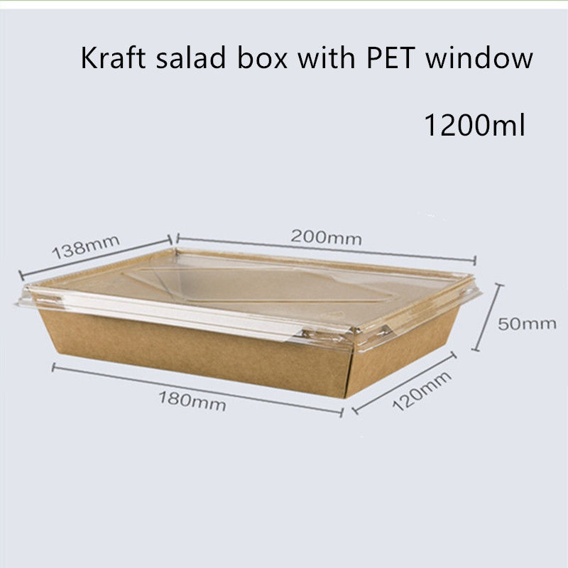 Conteneurs de nourriture jetables de papier d'emballage de couvercle d'ANIMAL FAMILIER 2100 1600 1400ml