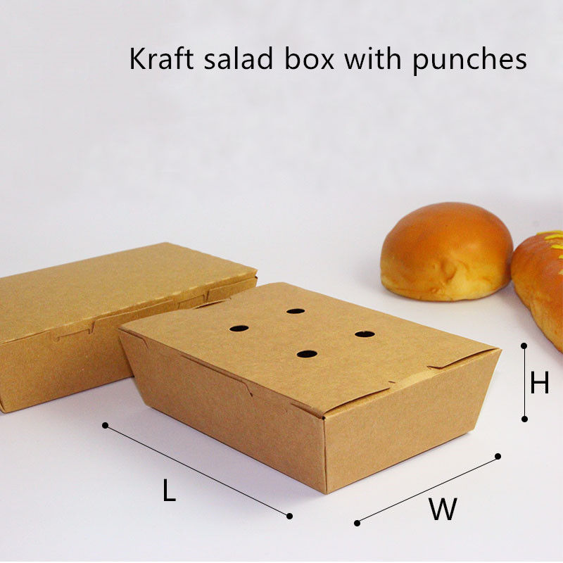 Le papier d'emballage de salade emportent jetable Microwavable de boîte avec des poinçons