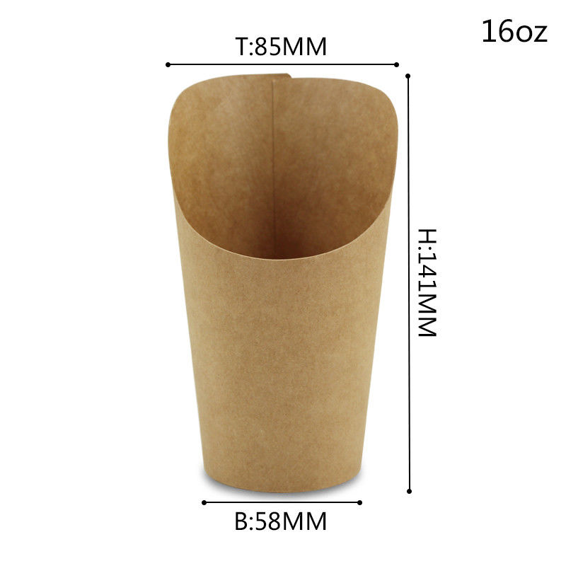 Tasse à simple face jetable de papier d'emballage de scoop pour des puces de pommes frites