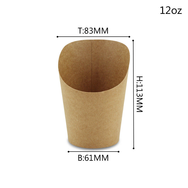 Tasse à simple face jetable de papier d'emballage de scoop pour des puces de pommes frites