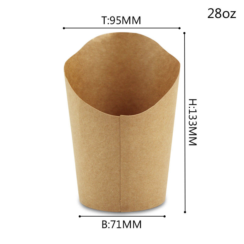Tasse à simple face jetable de papier d'emballage de scoop pour des puces de pommes frites
