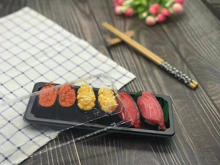 Sushi en plastique Tray Food Grade Disposable de couvercle transparent