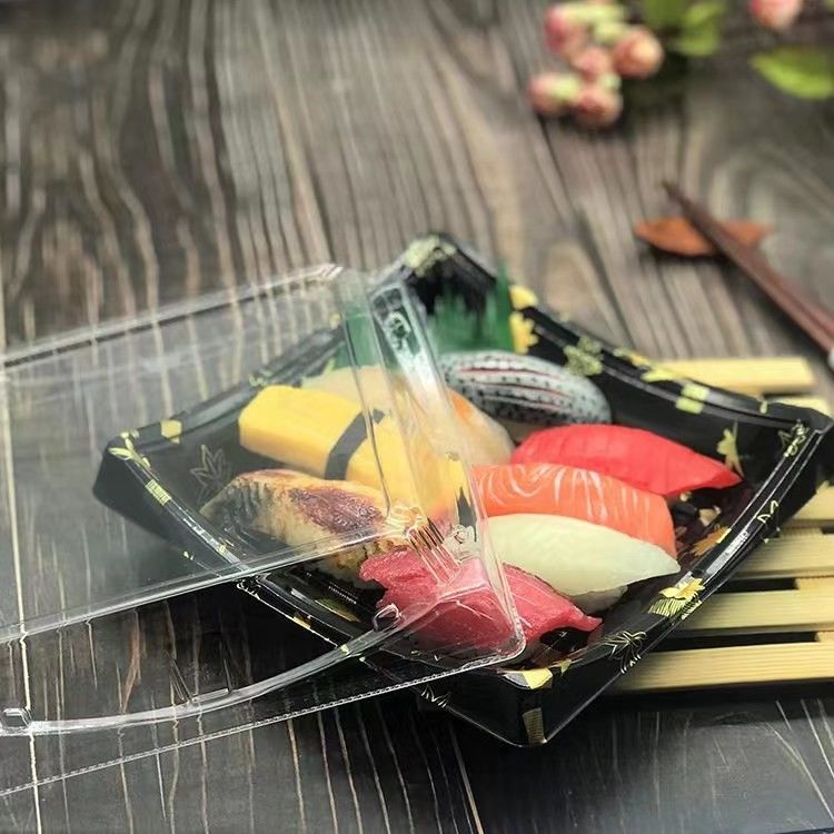 Sushi en plastique Tray Food Grade Disposable de couvercle transparent