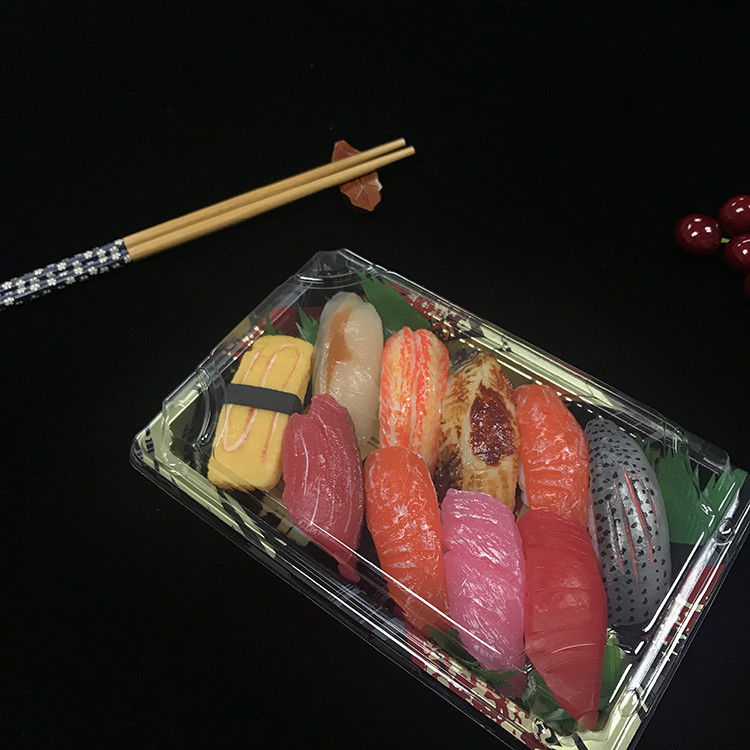 Sushi en plastique Tray Food Grade Disposable de couvercle transparent