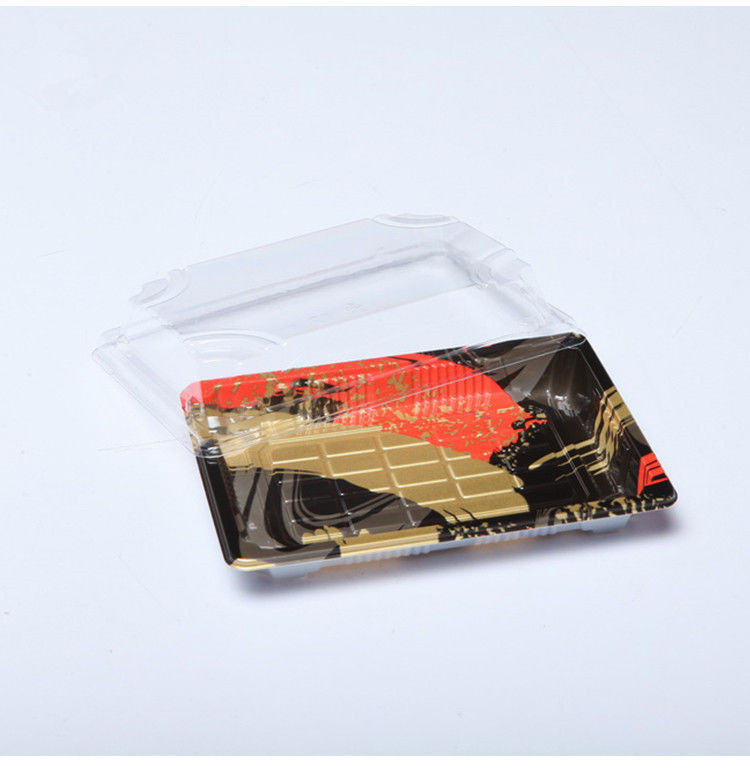 OEM de plastique jetable recyclable de plateau de sushi avec l'anti couvercle de brouillard