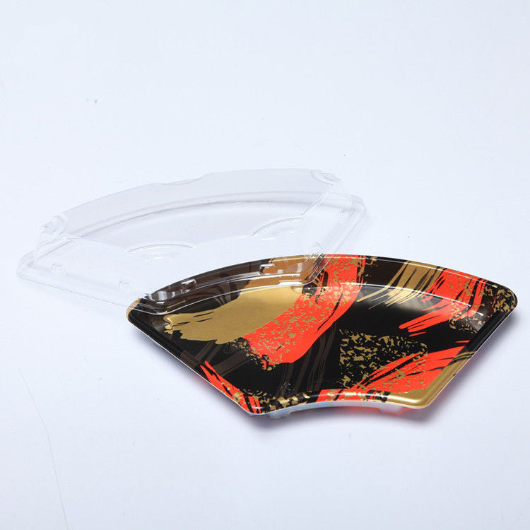 Plateaux jetables empilables de sushi de picoseconde avec des couvercles d'OPS