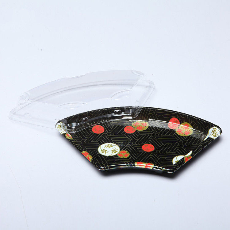 Plateaux jetables empilables de sushi de picoseconde avec des couvercles d'OPS