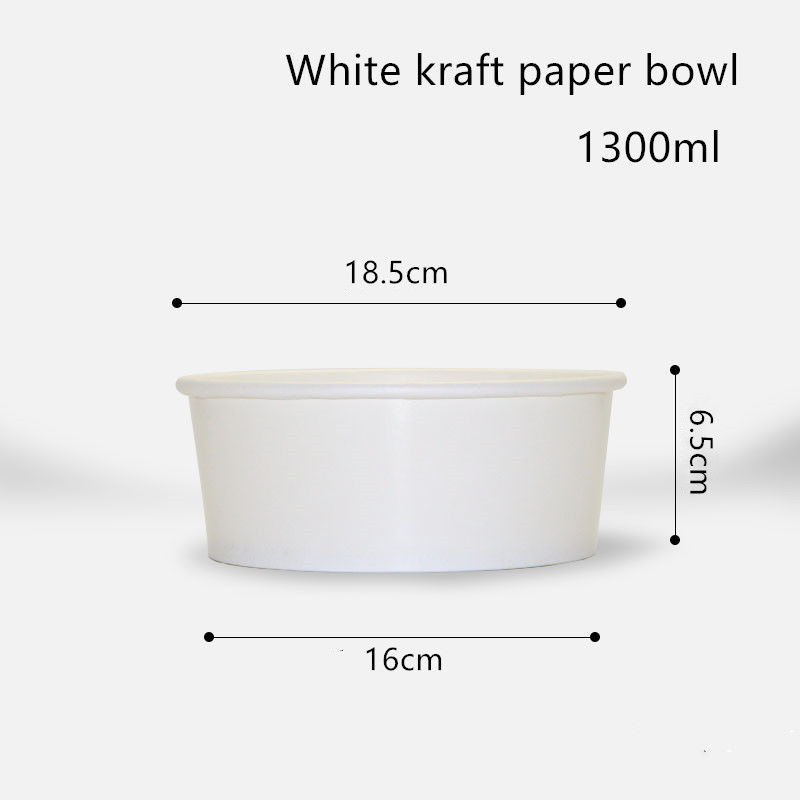 cuvette blanche jetable de papier de 500ml 750ml 1000ml 1300ml emballage pour la salade