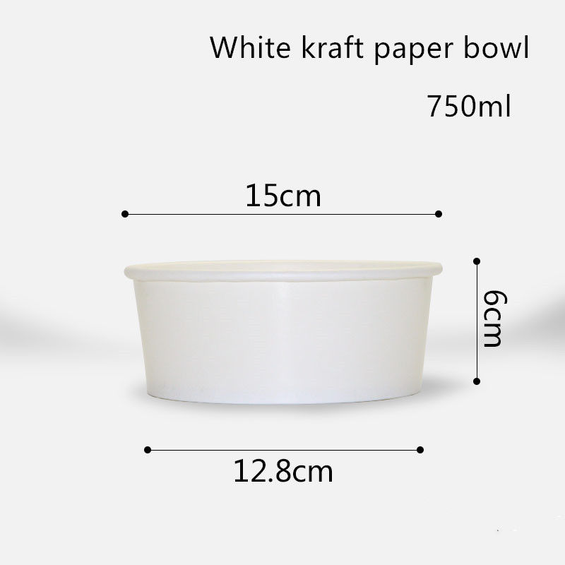 cuvette blanche jetable de papier de 500ml 750ml 1000ml 1300ml emballage pour la salade