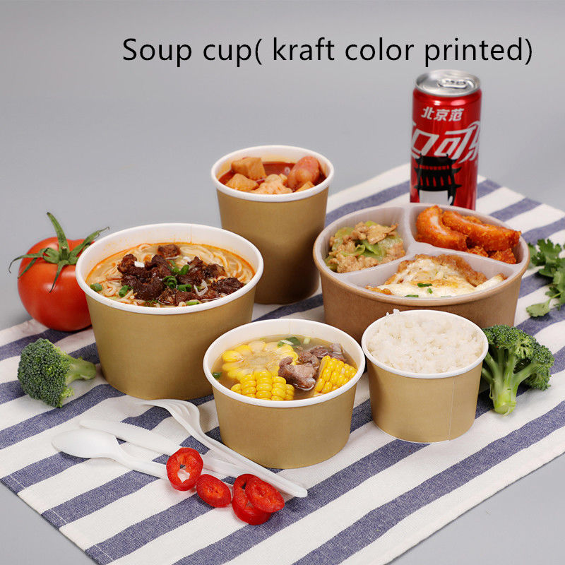 Boîte à bento de restaurant de qualité alimentaire adaptée aux besoins du client par papier enduit jetable de boîte à lunch