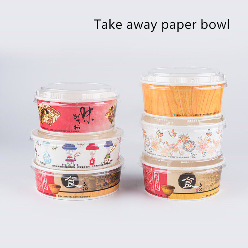 Graissez le bol de papier enduit par PE résistant des aliments de préparation rapide 240gsm