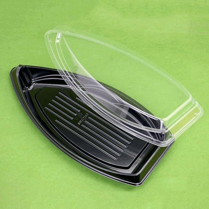 Plateau en plastique jetable recyclable de sashimi de sushi