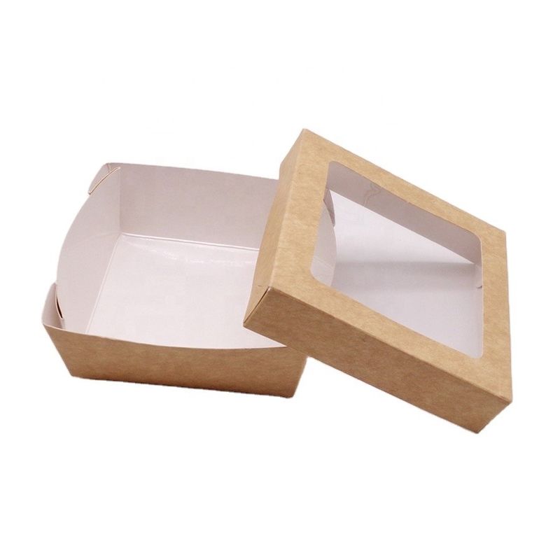 Boîte rapide à emporter d'emballage alimentaire de Papier d'emballage avec la fenêtre claire