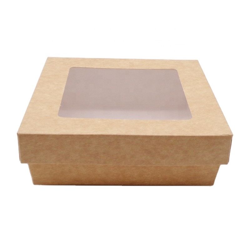Boîte rapide à emporter d'emballage alimentaire de Papier d'emballage avec la fenêtre claire