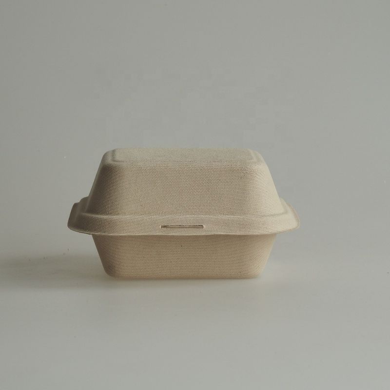 5 pouces boîte jetable à hamburger de canne à sucre biodégradable de 6 pouces