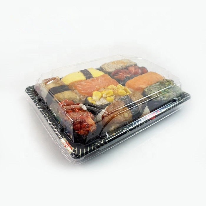 Plateau à emporter d'anti de glissement d'ODM sushi jetables en plastique de picoseconde