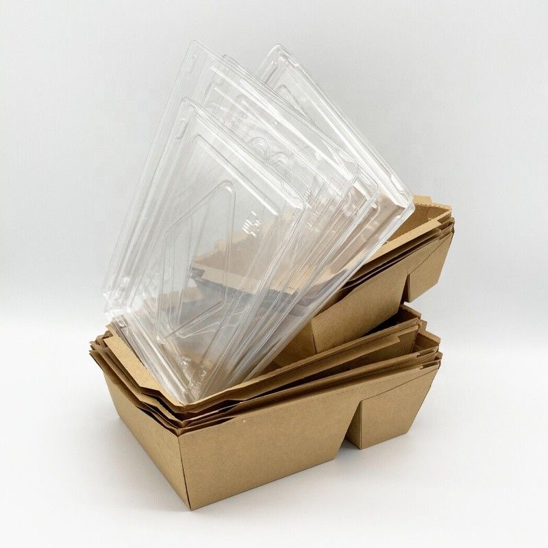 Le traiteur jetable de Papier d'emballage de salade de repas enferme dans une boîte 900ml avec des couvercles d'animal familier