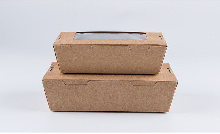 Imperméables jetables emportent la boîte à aliments de préparation rapide de gamelle avec la fenêtre