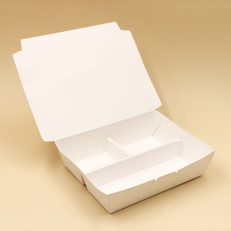 Conteneurs à emporter biodégradables de papier d'emballage jetables avec le compartiment