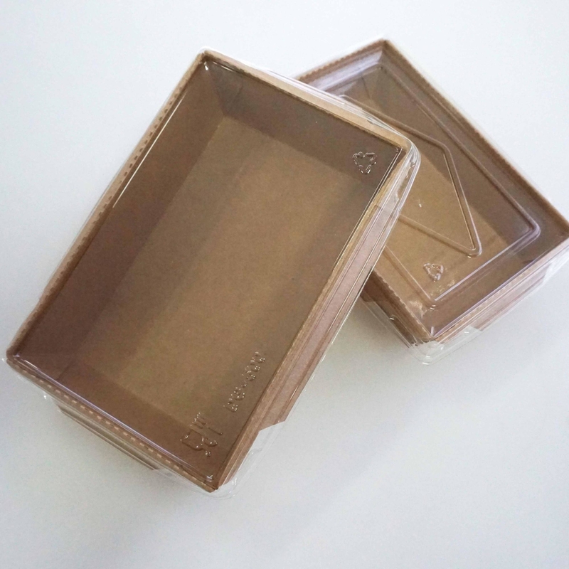 Gamelle rectangulaire 500ml biodégradable jetable - 2100ml de Papier d'emballage de salade